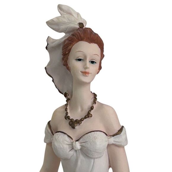 Elegante Collection Victorian Lady Figurine 14" Cream Polyresin Round Base - Picture 11 of 15
